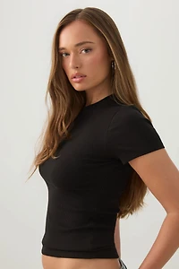 Rib Crew Neck T-Shirt