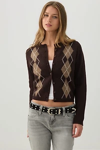 Cardigan court boutonn