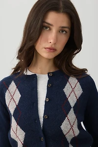 Cardigan court boutonné