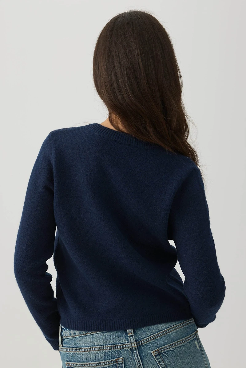 Cropped Button Front Cardigan