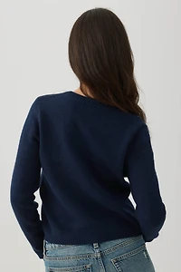 Cropped Button Front Cardigan