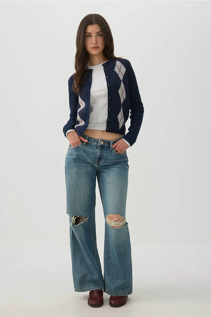 Cropped Button Front Cardigan