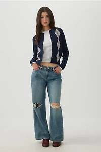 Cropped Button Front Cardigan