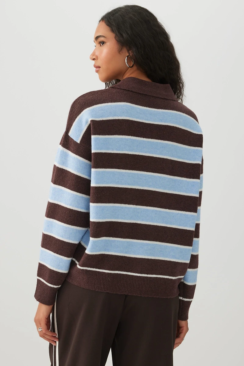 Striped Polo Sweater