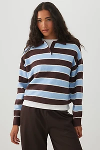 Striped Polo Sweater