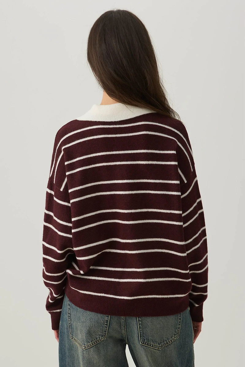 Striped Polo Sweater