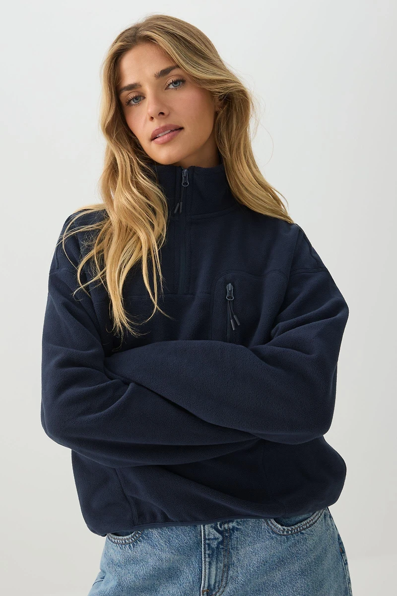 Fleece Quarter Zip Sweatshirt