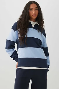 Chandail polo rayé Molleton MADESOFT™