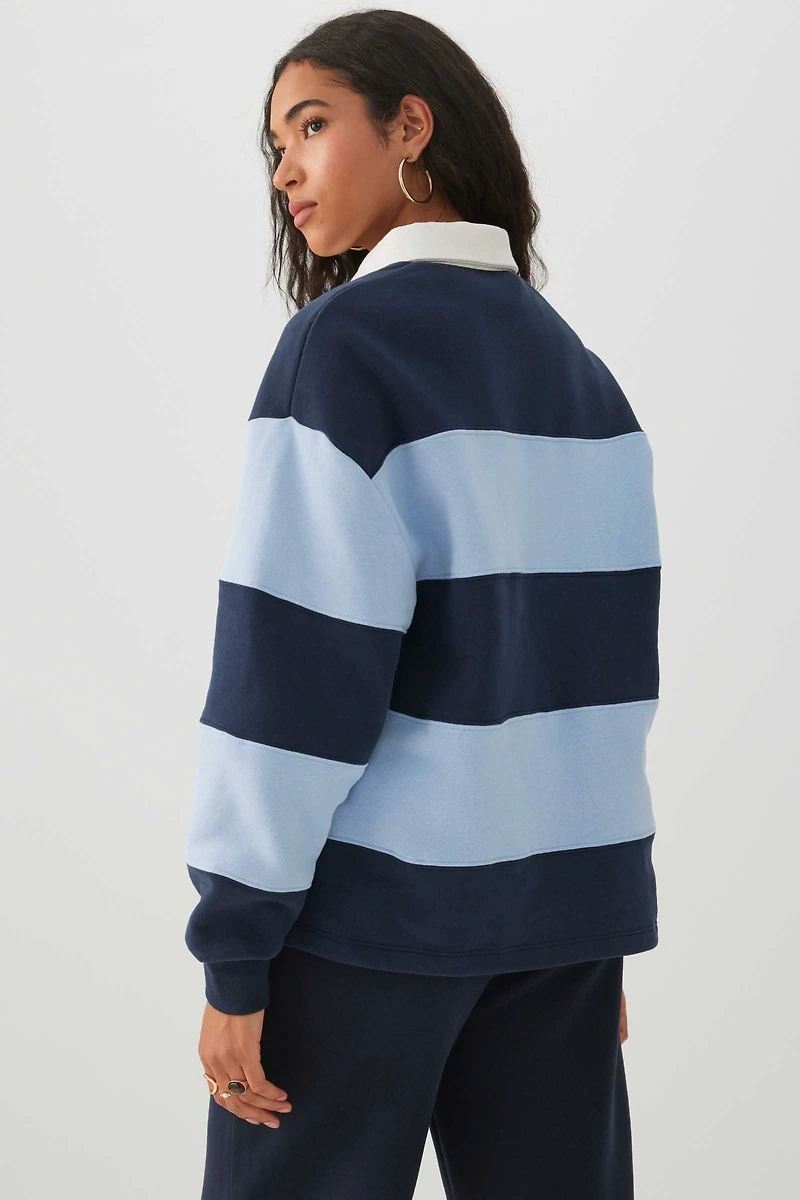 Chandail polo rayé Molleton MADESOFT™