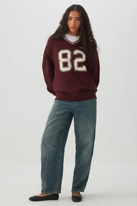 MADESOFT™ Fleece V-Neck Graphic Sweatshirt