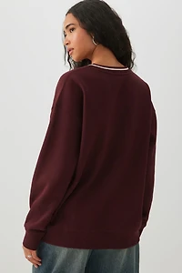 MADESOFT™ Fleece V-Neck Graphic Sweatshirt