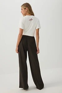 Pantalon en tricot à jambe large avec plis