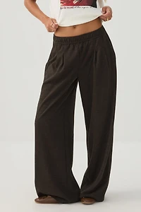 Pantalon en tricot à jambe large avec plis