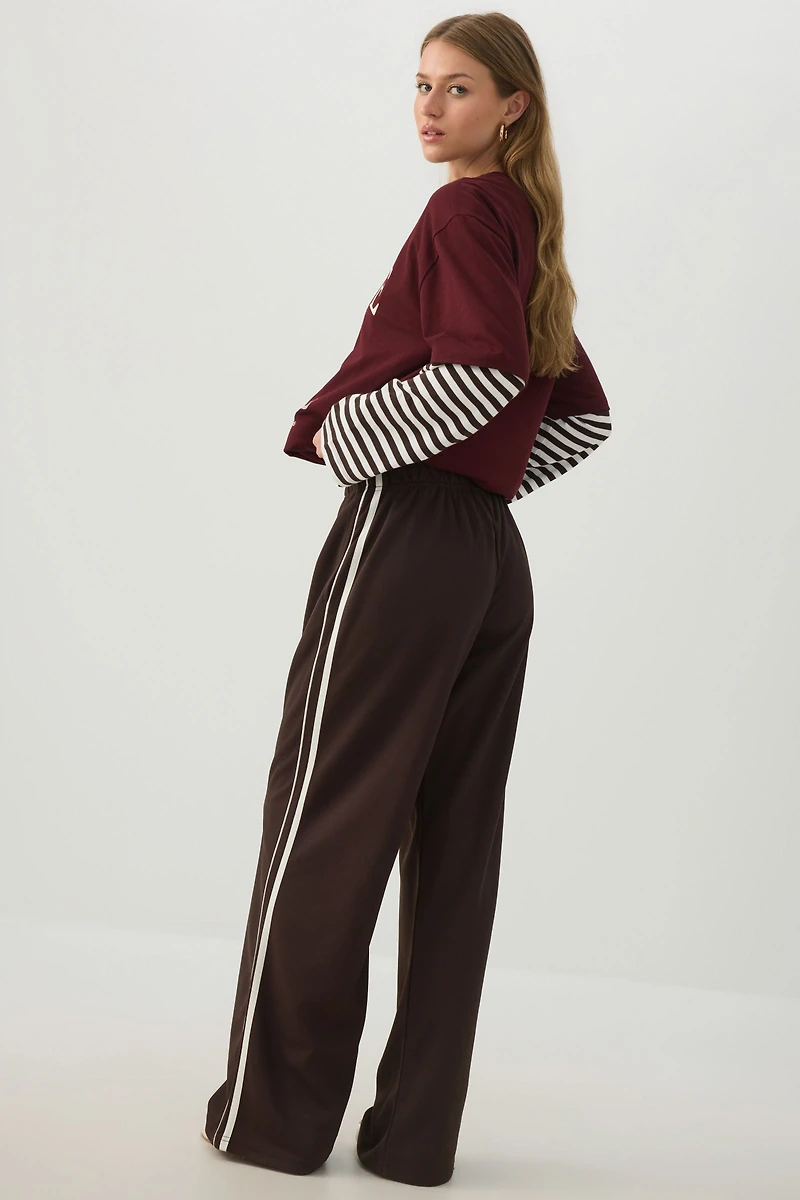Pantalon tricot à jambe large
