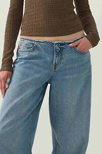 Jean large à taille basse coupe Relâche sans ceinture