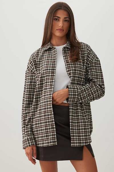Chemise ample à carreaux