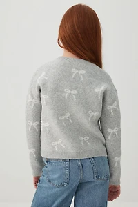 Cardigan en tricot coupe carrée à motif de boucles