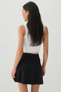 Knit Mini Skirt with Built-In Shorts