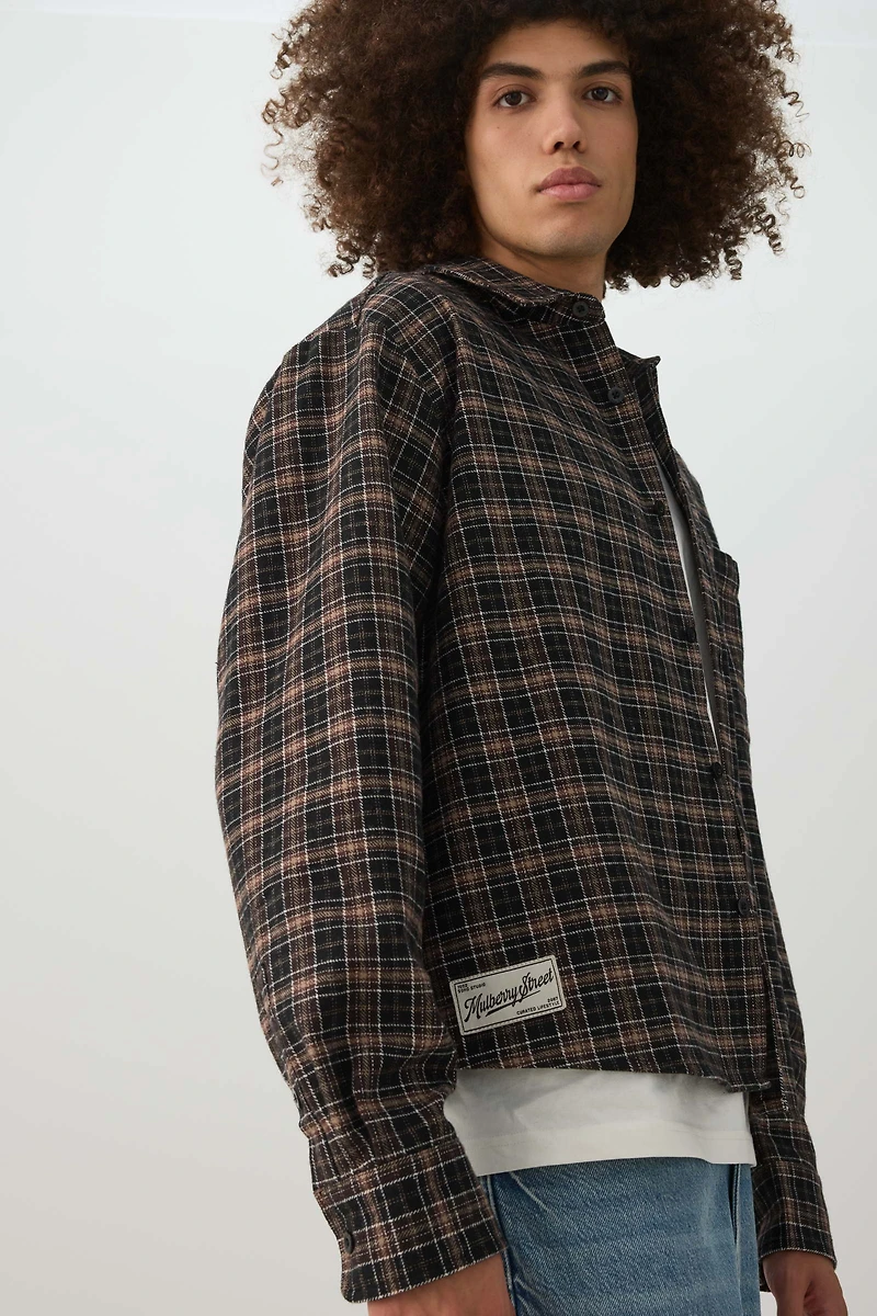 Boxy Plaid Button Up Shirt
