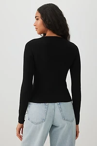Fitted Ribbed Cardigan