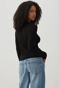 Cardigan à nouer en tricot côtelé