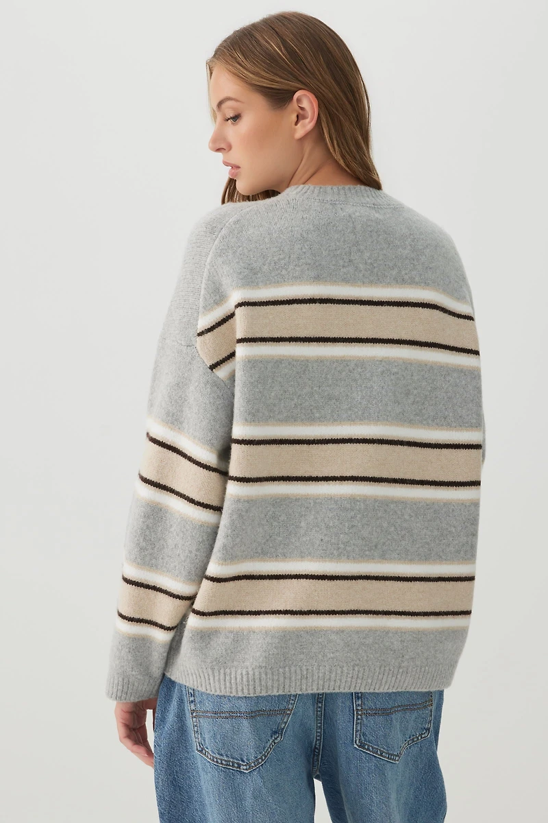 MODERAKNIT™ Striped Long Oversized Sweater