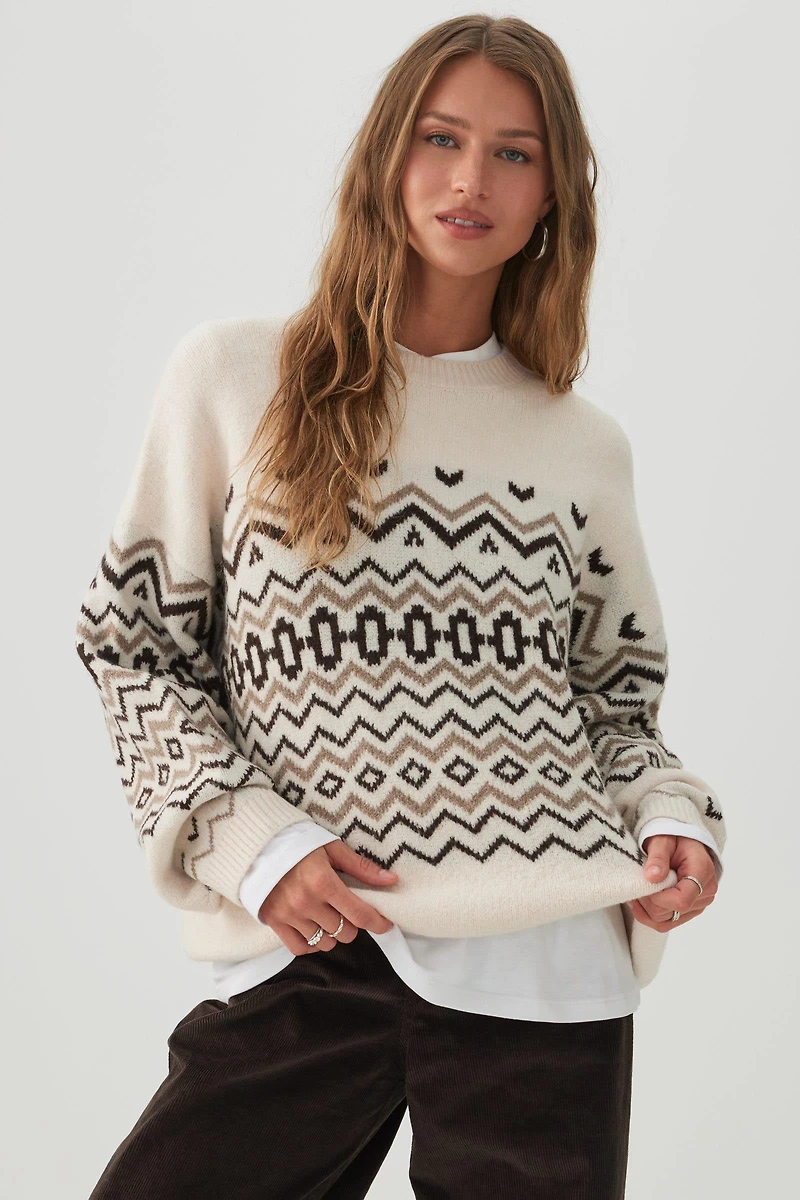 MODERAKNIT™ Geometric Long Oversized Sweater