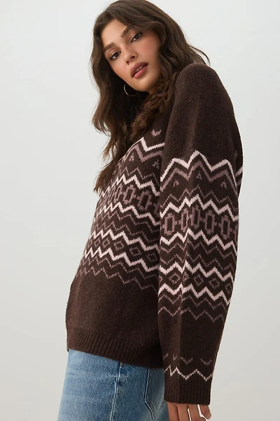 MODERAKNIT™ Geometric Long Oversized Sweater