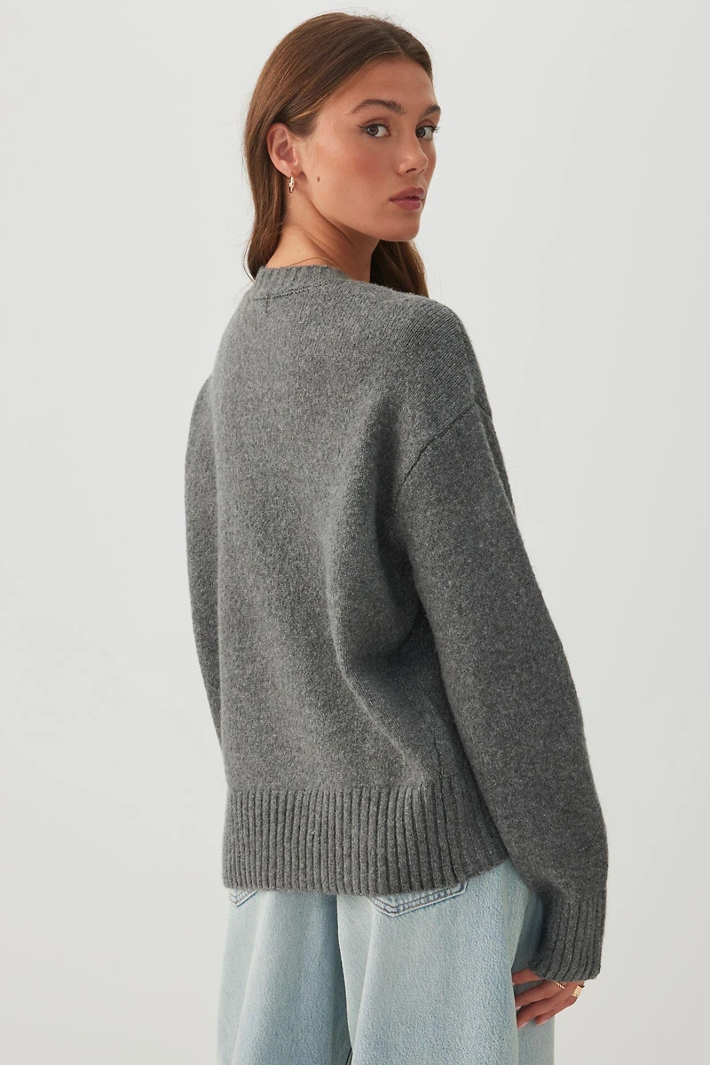 MODERAKNIT™ High Low Bubble Sweater