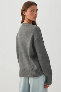 MODERAKNIT™ High Low Bubble Sweater
