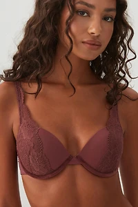 Microfiber & Lace Push Up Bra
