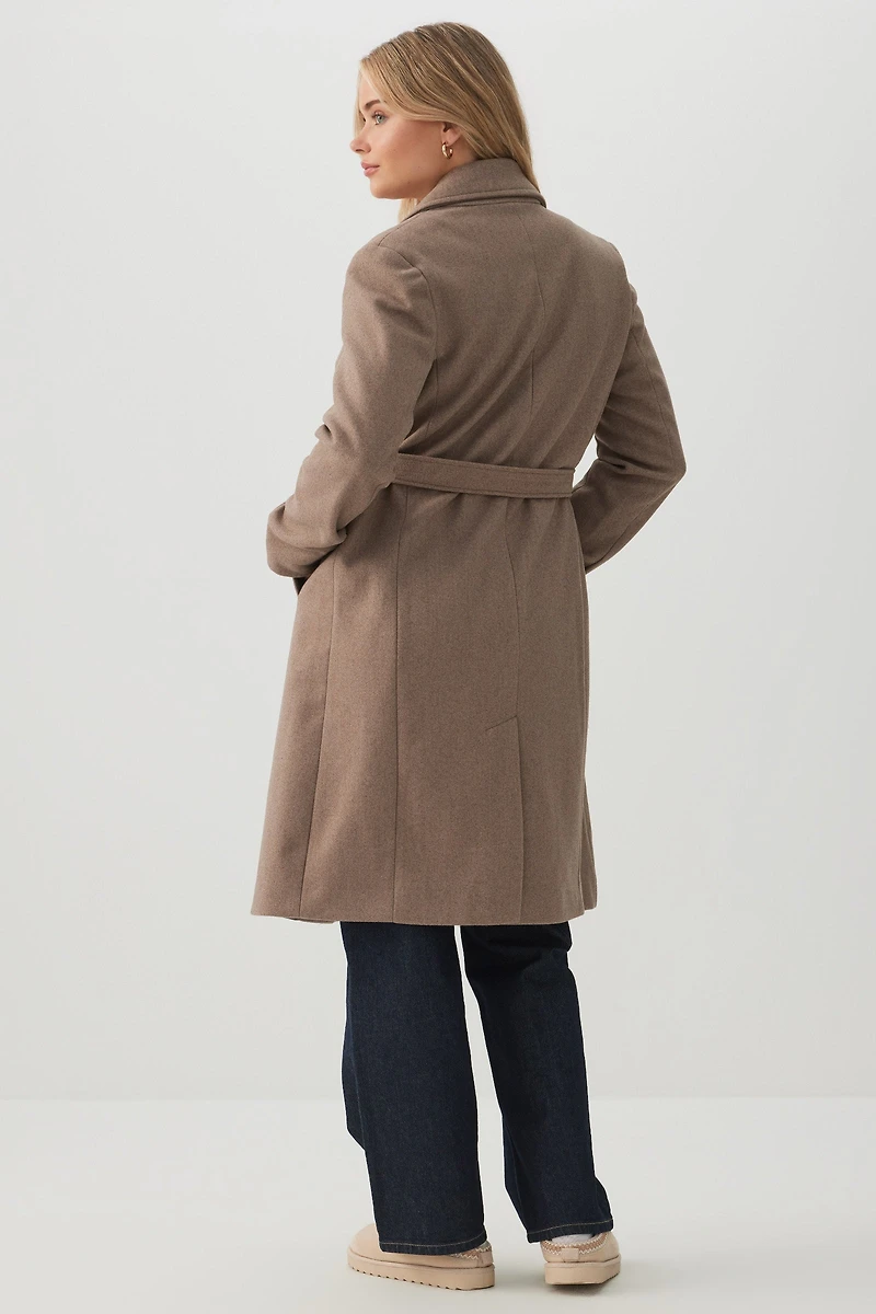 Felt Wrap Belted Coat