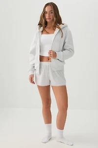 Zip Up Hoodie with Sherpa Lined Hood