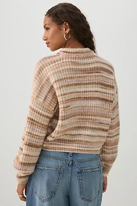 Chandail court rayé en tricot chin