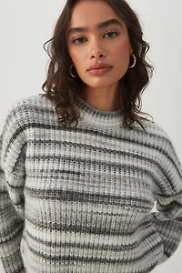 Cropped Striped Marl Sweater