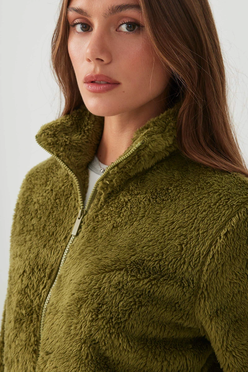 Furry Sherpa Zip Up Jacket