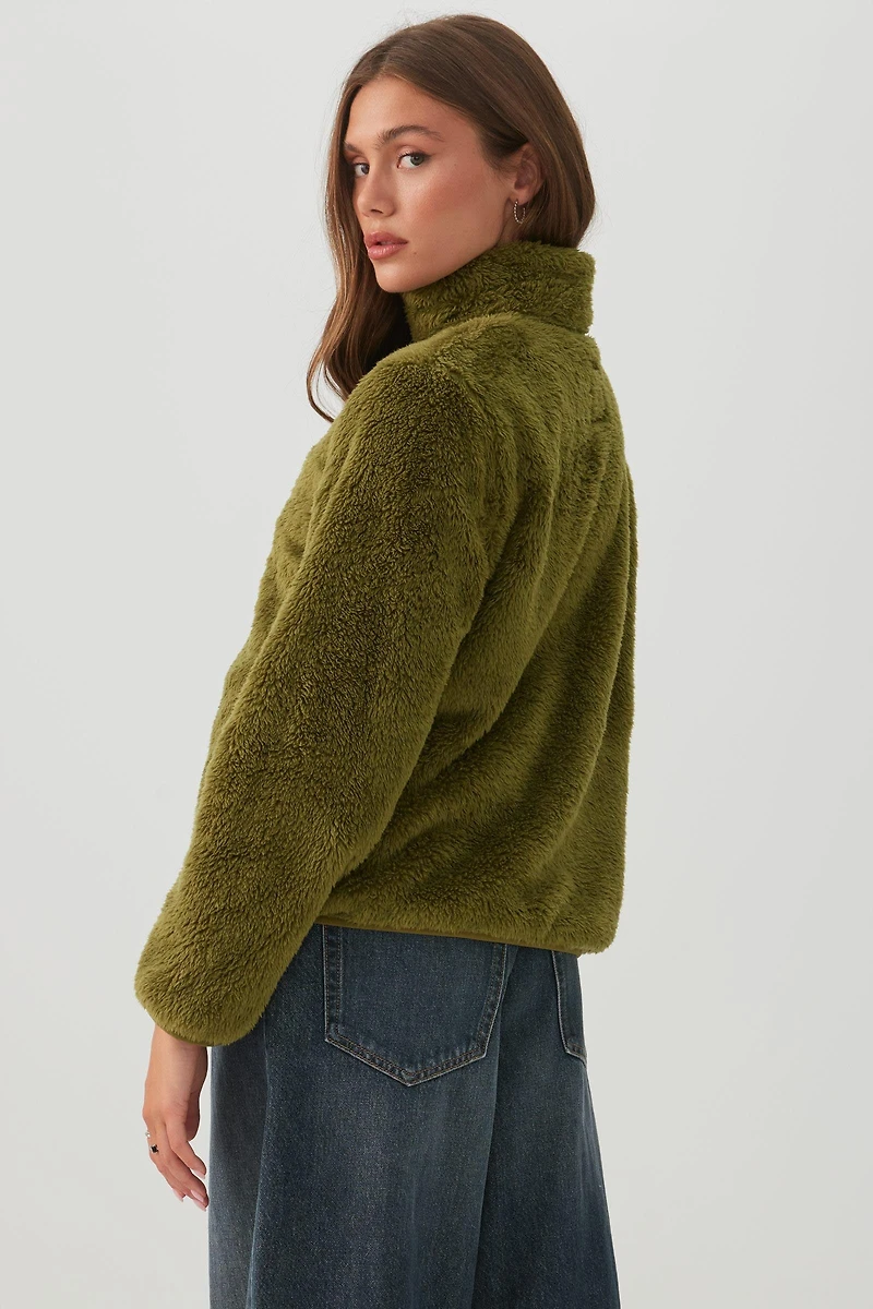 Furry Sherpa Zip Up Jacket