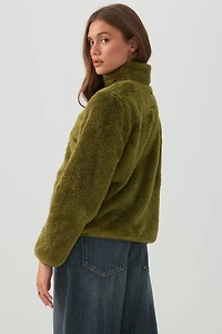 Furry Sherpa Zip Up Jacket