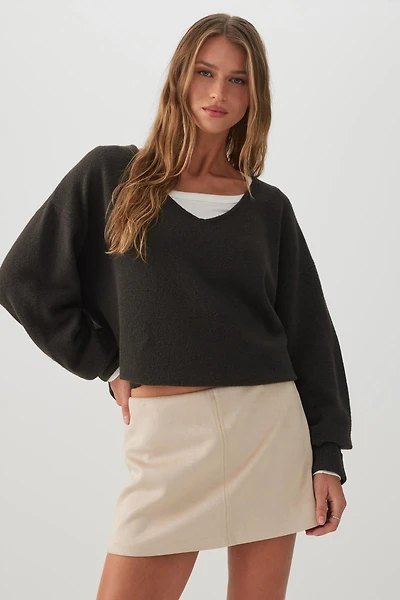 Micro Faux Suede Skort