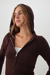 Crop Fitted Zip Up Hoodie