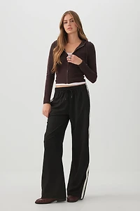 Crop Fitted Zip Up Hoodie