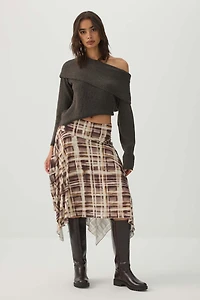 Oversized Ribbed Foldover Sweater