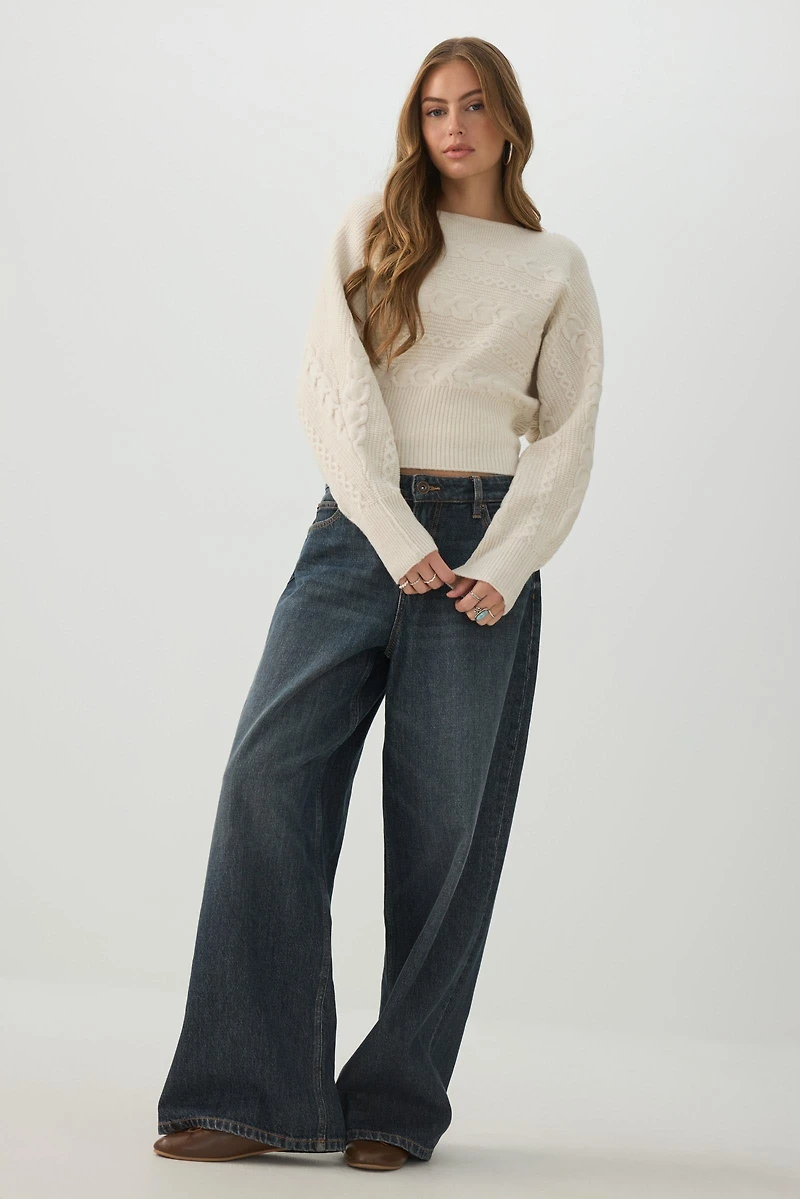 Chandail asymétrique en tricot torsad