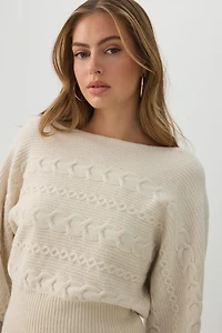 Asymmetrical Cable Knit Sweater