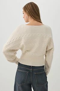 Chandail asymétrique en tricot torsad