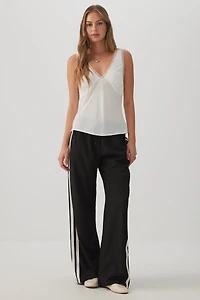 Woven Tank Top with Lace Trim
