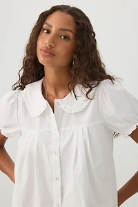 Puff Sleeve Button Up Shirt