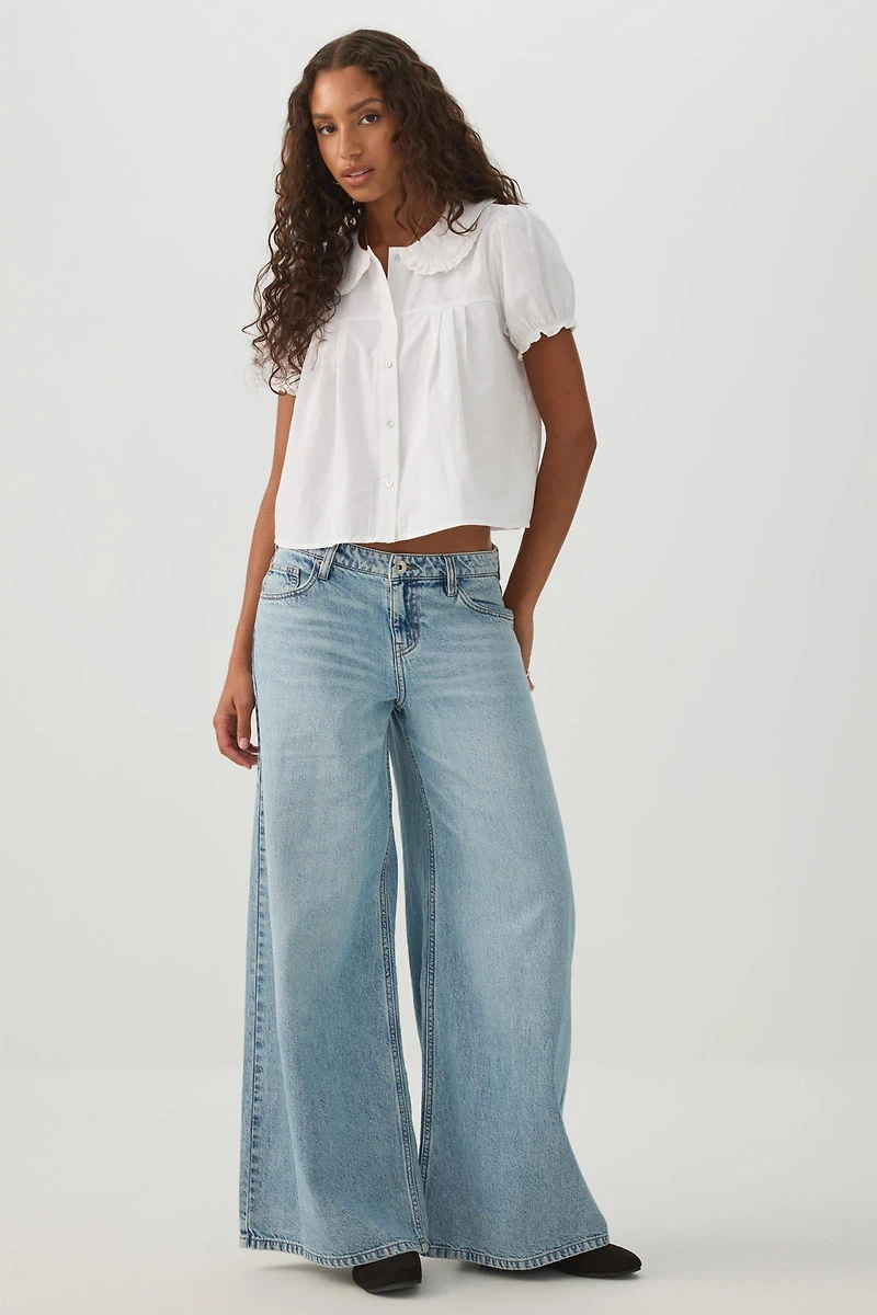 Puff Sleeve Button Up Shirt