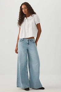 Puff Sleeve Button Up Shirt