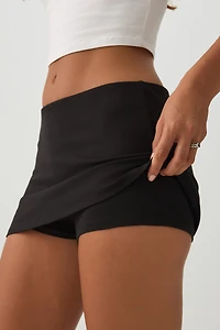 Jupe-short en tricot à taille basse